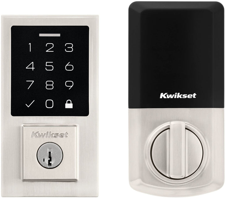 Kwikset 9270CNT-514S Contemporary SmartCode Touchpad Electronic Deadbolt SmartKey Matte Black Finish Retail $124.95