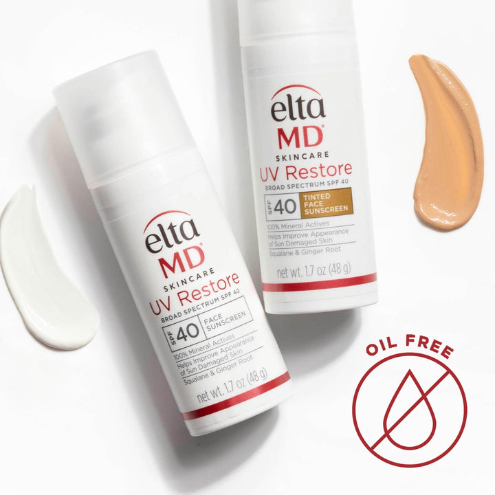 EltaMD UV Restore Face Sunscreen, SPF 40, Mineral Sunscreen for Sun Damaged Skin Repair, Anti-Aging Zinc Oxide Moisturizer Formula for Face, 1.7 oz
