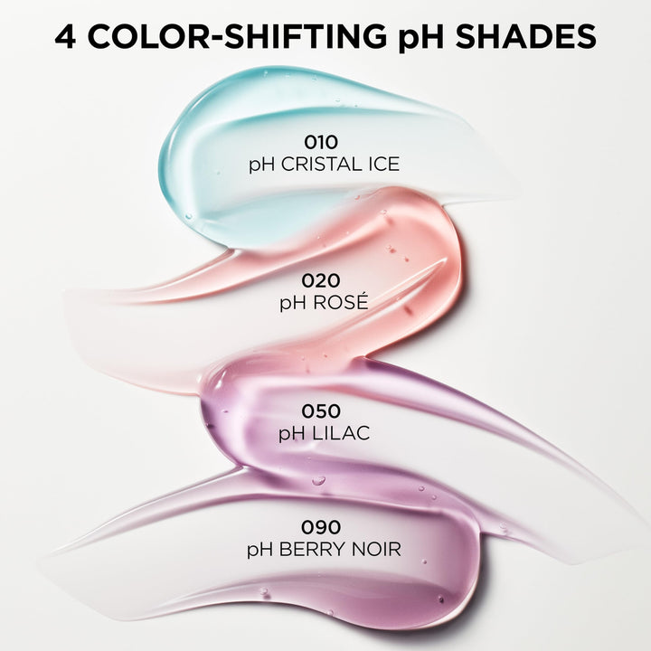 L'Oreal Paris Plump Ambition pH Hyaluron Lip Oil, Color Shifting Lip Tint with 24HR Hydration, Volumizing Shine and Lasting Color, 010 pH Cristal Ice