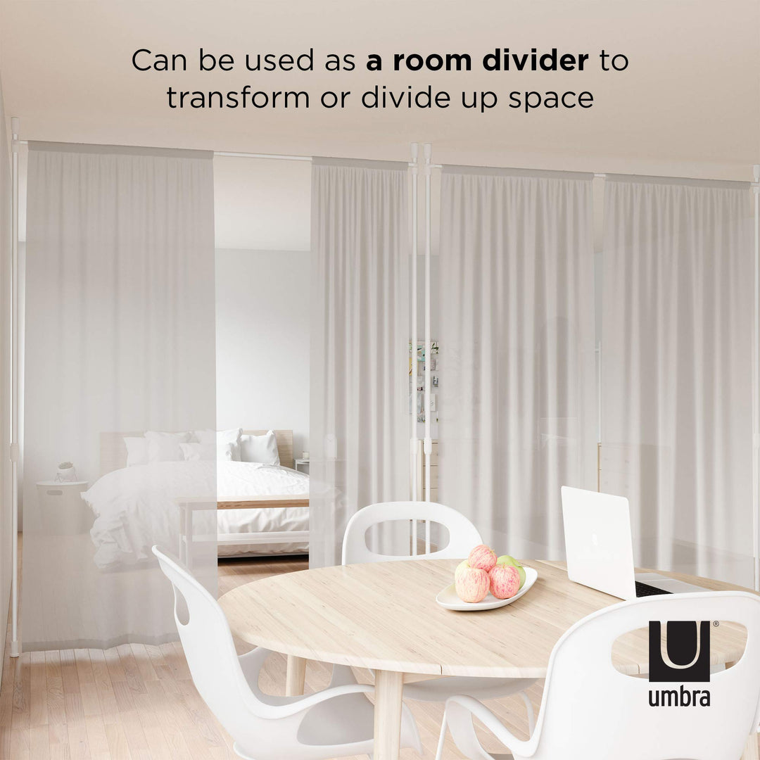 Umbra Anywhere Expandable Curtain Rod and Room Divider, White Retail $50.00