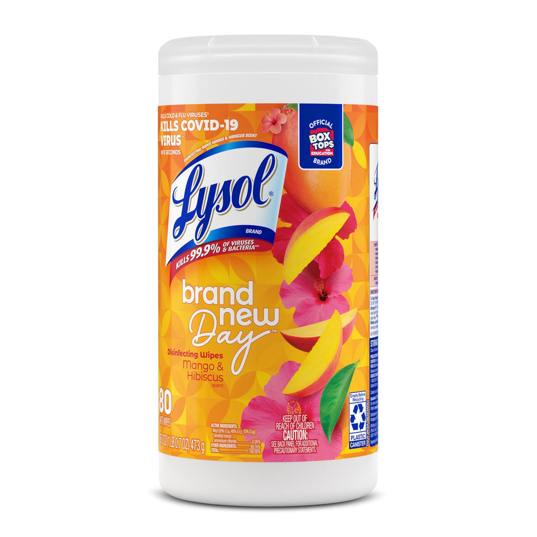 Lysol Disinfecting Wipes, Mango & Hibiscus 80ct, (Pack of 6)
