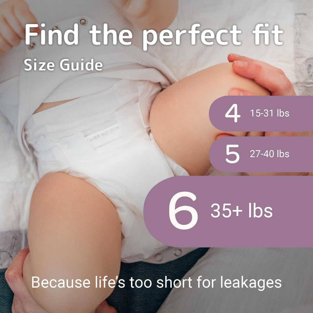 Bambo Nature Hypoallergenic Baby Diapers, Eco-Labelled Sustainable Diapers, Enhanced Leakage Protection, Totally Chlorine-free, Skin Friendly, and Super Absorbent - Size 6 (24 Count)