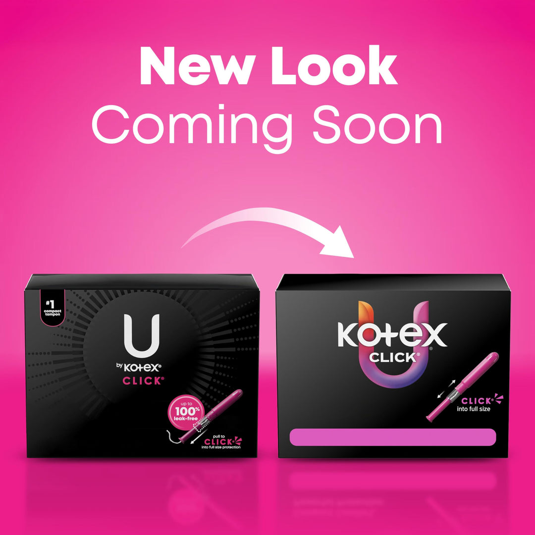 U by Kotex Click Compact Tampons, Super Absorbency, Unscented, 45 Count