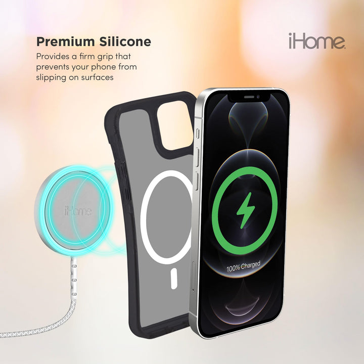 iHome Velo Gloss Silicone Case for iPhone 12 Pro, MagSafe Compatible, Lightweight Design, Superior Grip, Drop Protection, Screen Protection, Premium iPhone 12 Pro Case Pink Retail $12.99