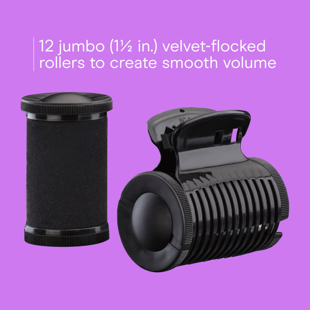 Conair Hot Rollers for Long, Medium & Short Hair, 12 Jumbo 1 Ã‚Â½" Heated Hair Rollers with Clips, Hot Curlers for Women, Volume & Curls, Amazon Exclusive, Black