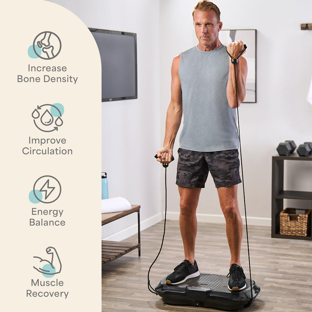 Lifepro Waver Vibration Plate Exercise Machine – High-Intensity Vibration Plate for Lymphatic Drainage – Full-Body Workout Vibrating Platform with Loop Bands – Fitness Equipment for Strength & Toning Retail $199.99