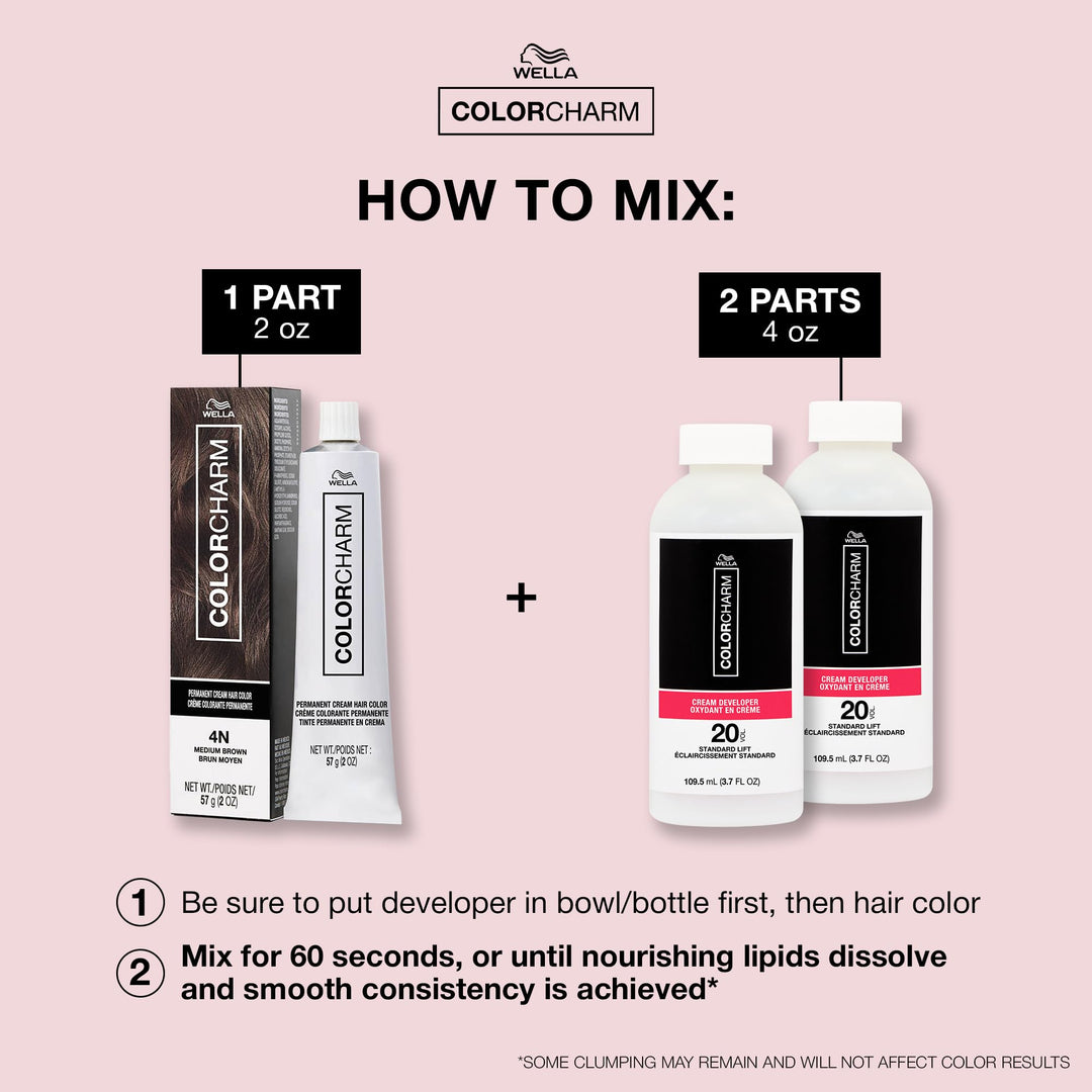 COLORCHARM Permanent Cream Hair Color, 5N Light Brown, 2 oz.