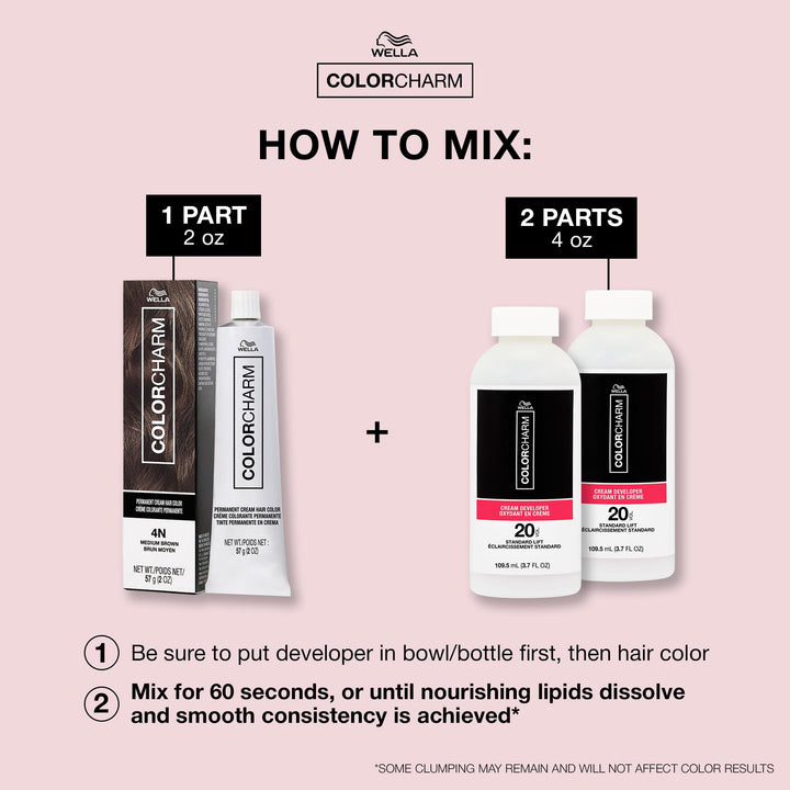 COLORCHARM Permanent Cream Hair Color, 5N Light Brown, 2 oz.