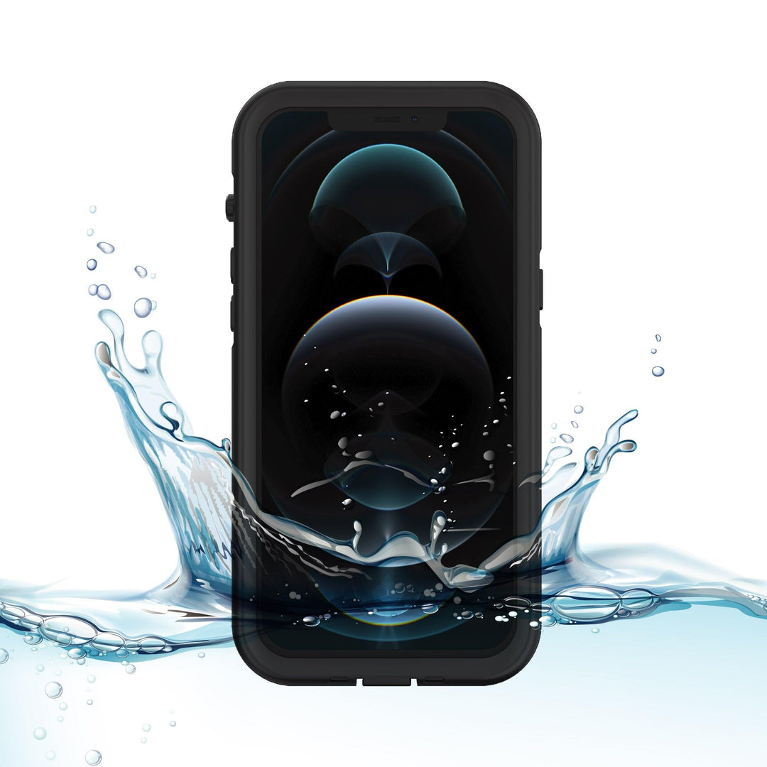 iPhone 12 Pro Max Waterproof Phone Case - Black/Clear Retail $22.88