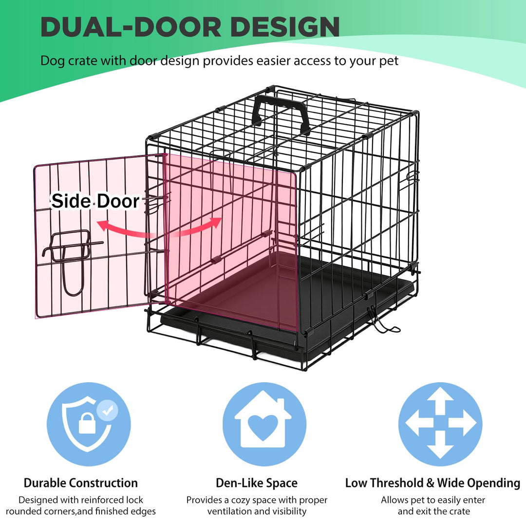 BestPet | Dog Crate | 18" | Black | Foldable Metal Kennel with Single Doors, Secure Slide-Bolt Latches, Leakproof Tray | Portable Dog Cage for Small Breeds | for Travel, Indoor & Outdoor Use Retail $22.99
