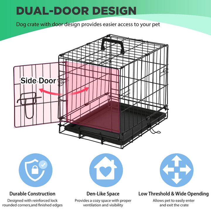 BestPet | Dog Crate | 18" | Black | Foldable Metal Kennel with Single Doors, Secure Slide-Bolt Latches, Leakproof Tray | Portable Dog Cage for Small Breeds | for Travel, Indoor & Outdoor Use Retail $22.99