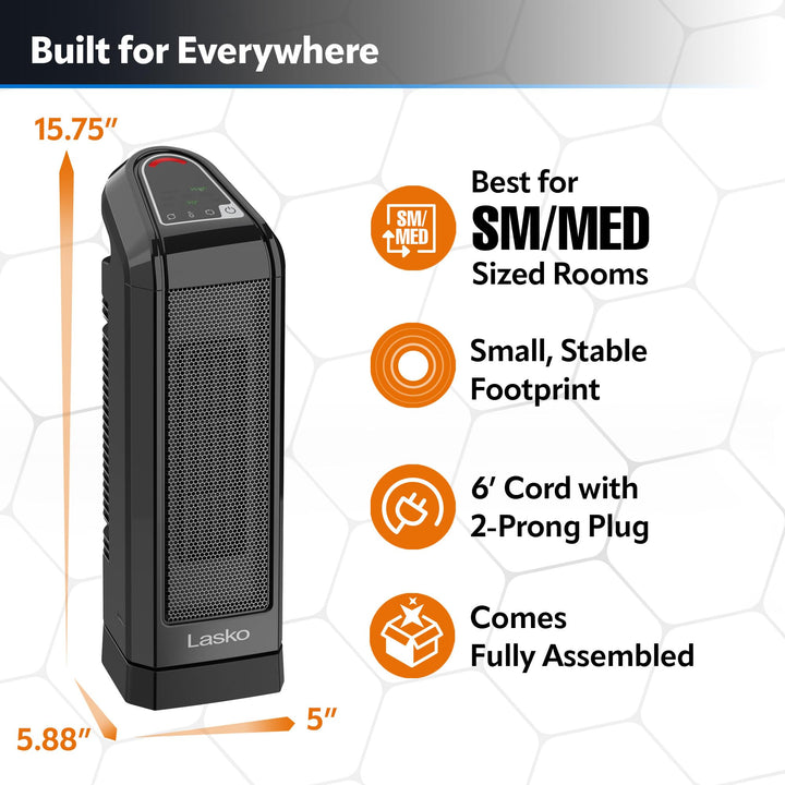 Lasko - Ceramic Tower Heater with Electronic Control (CT16558) Retail $39.97