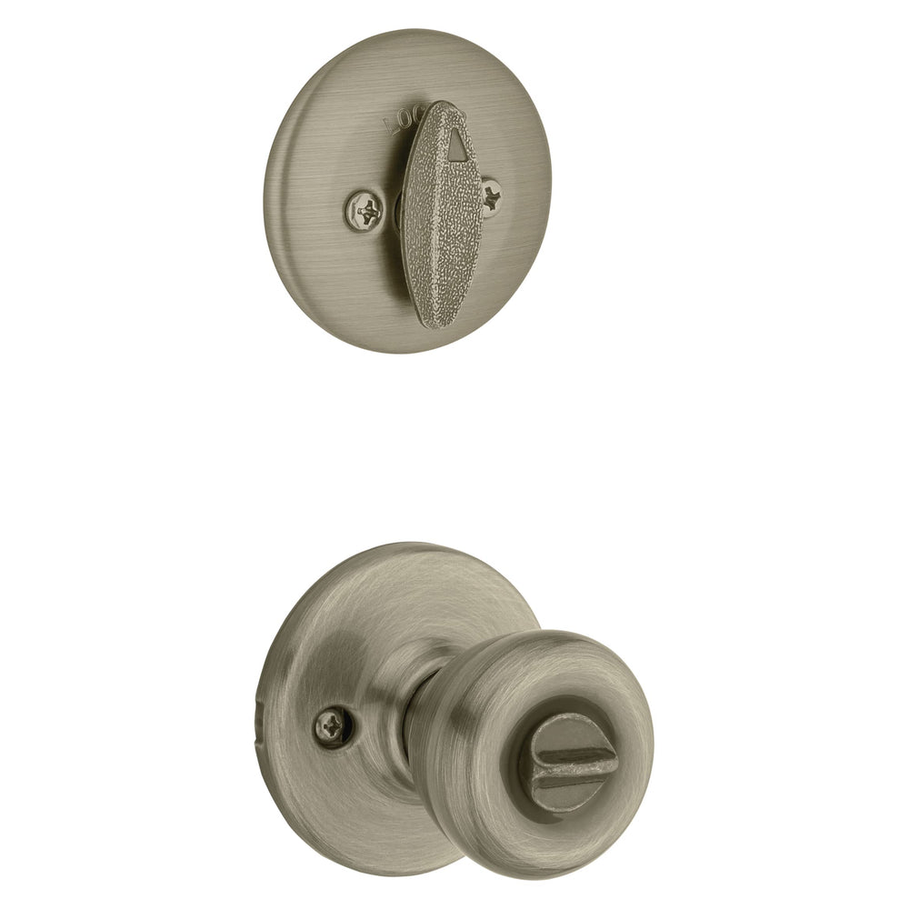 Kwikset 690 Tylo Entry Knob and Single Cylinder Deadbolt Combo 6-Pack, Antique Brass Retail $32.99
