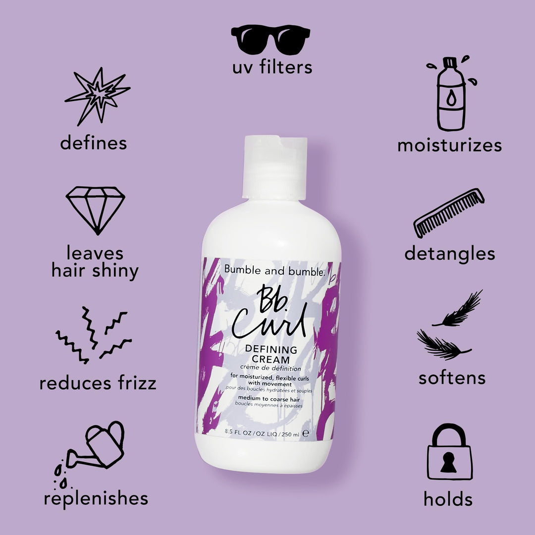 Bumble and bumble. Curl Defining Hair Styling Cream | For Moisturized Flexible Curls | Frizz Control | Coily, Curly, Wavy | With Jojaba, Avocado + Coconut Oil | Travel Size, 2 Fl Oz Retail $16.00
