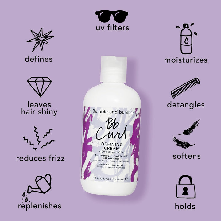 Bumble and bumble. Curl Defining Hair Styling Cream | For Moisturized Flexible Curls | Frizz Control | Coily, Curly, Wavy | With Jojaba, Avocado + Coconut Oil | Travel Size, 2 Fl Oz Retail $16.00