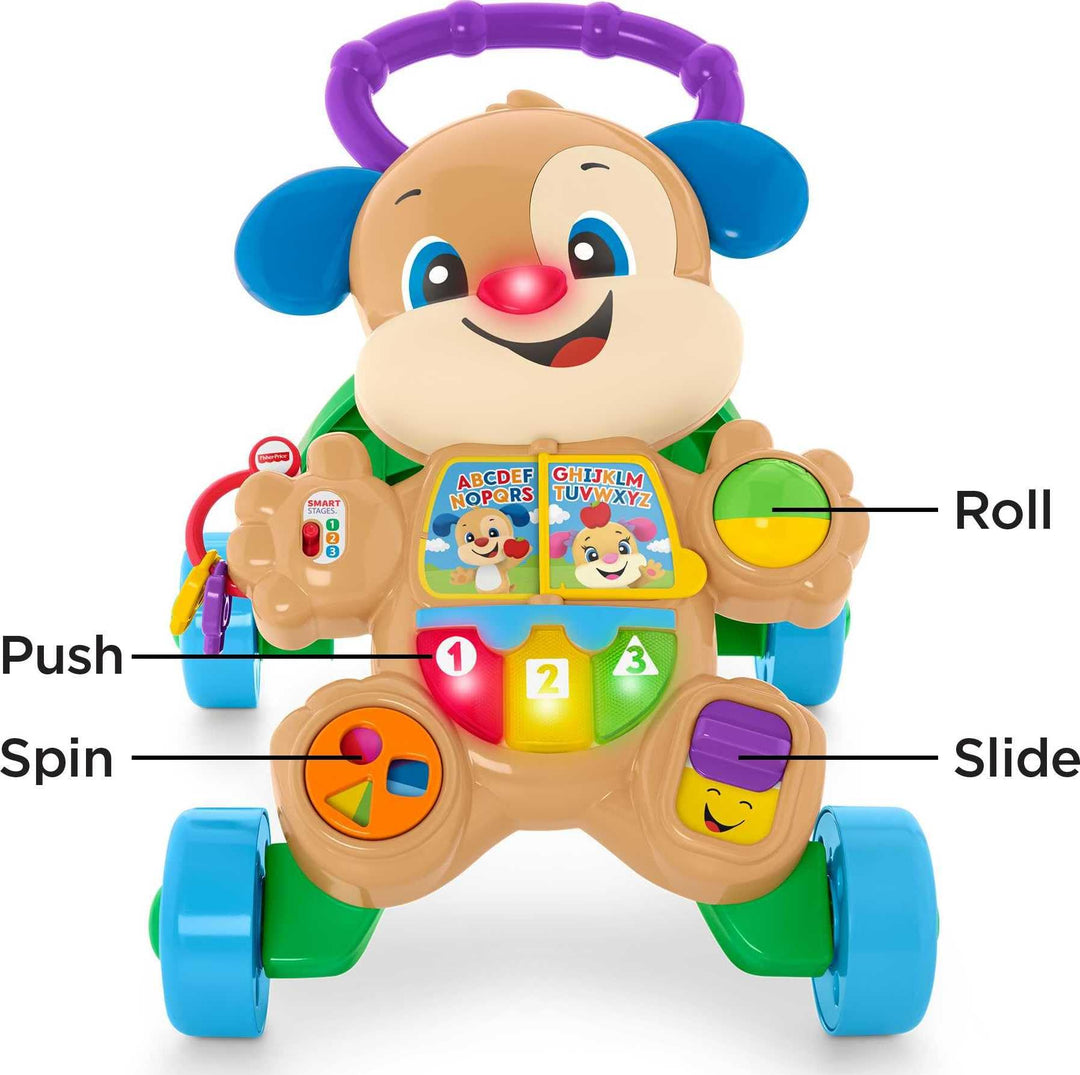 Fisher-Price Baby Toy Laugh & Learn Smart Stages Puppy Walker with Educational Music Lights & Activities for Infants Ages 6+ Months Retail $26.99
