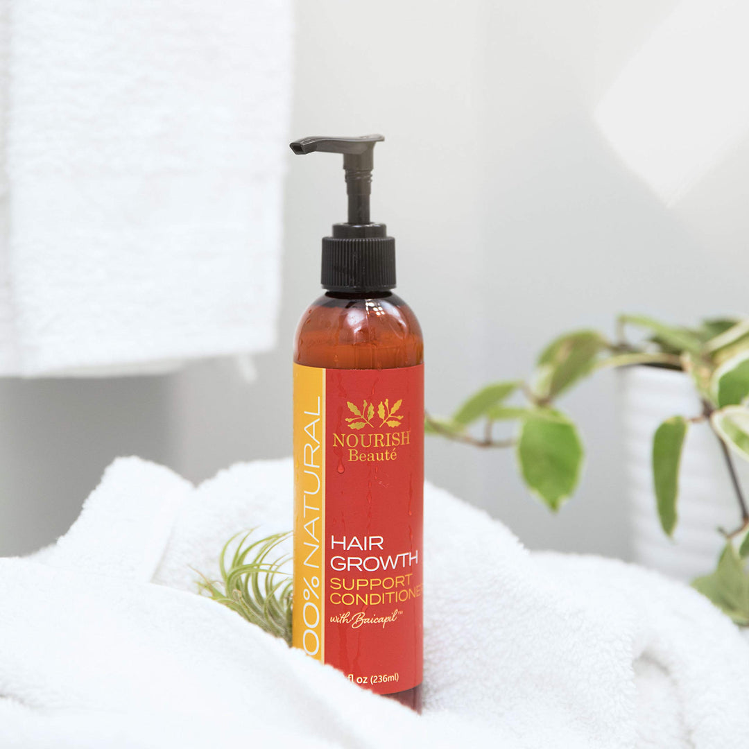 Nourish Beaute Hair Growth Conditioner - All Natural with DHT Blockers, Biotin, Botanicals - All Hair Types, Hair Regrowth & Thickening, Hair Loss Treatment for Men & Women, No Minoxidil or Drugs