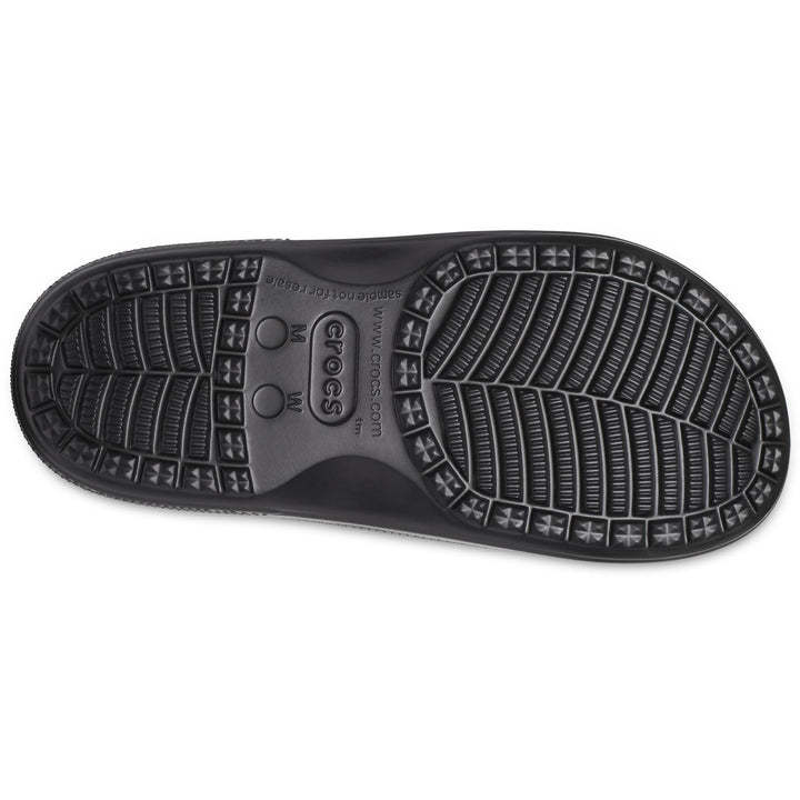 Crocs Men's and Women's Baya Two-Strap Slide Sandals, Black, 7 Women/5 Men Retail $39.99