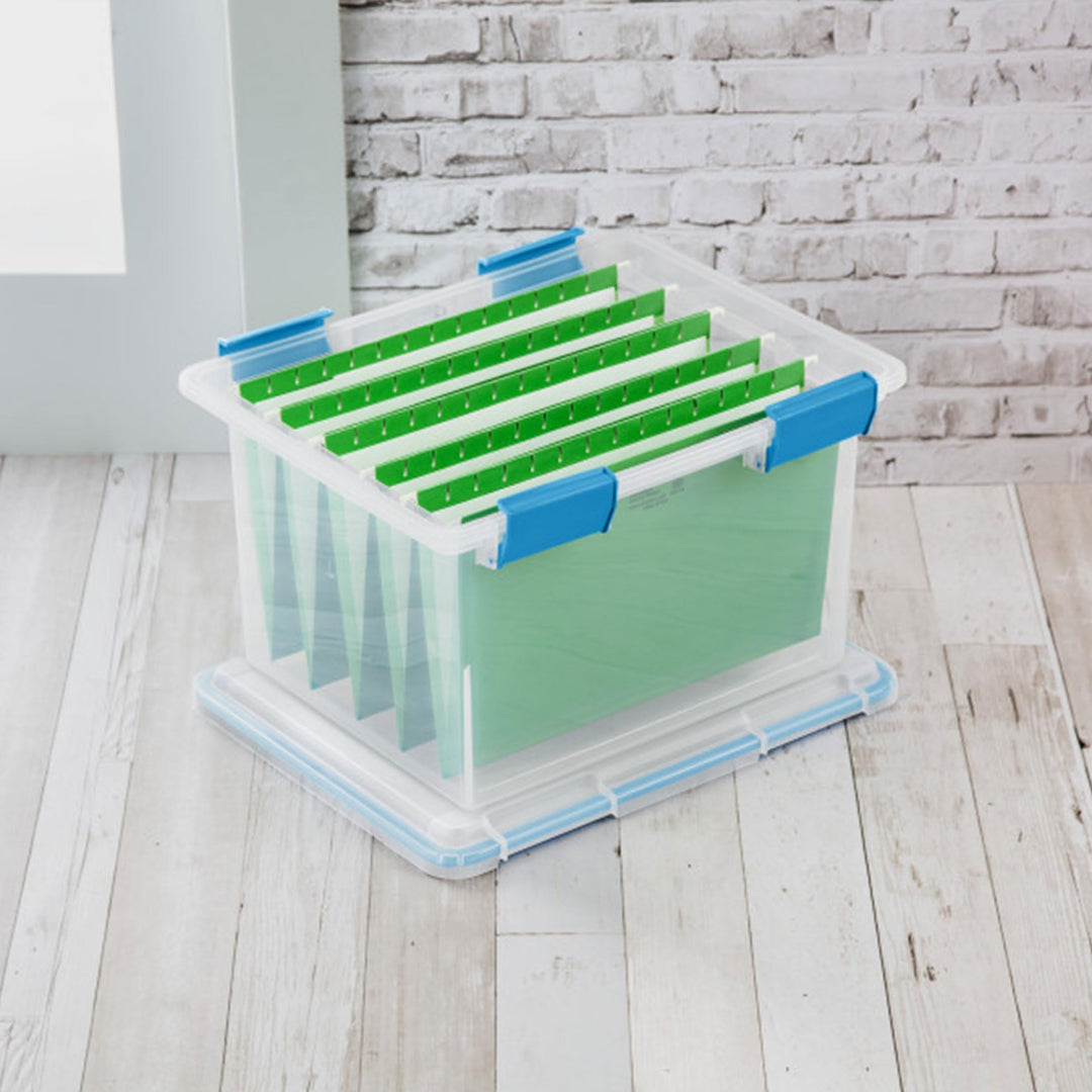 Sterilite  Gasket Box, Weather-Resistant Storage Bins with Latching Lids, 32 Quart - Heavy-Duty Organizing Containers for Closet, Bathroom, and Office Retail $9.97