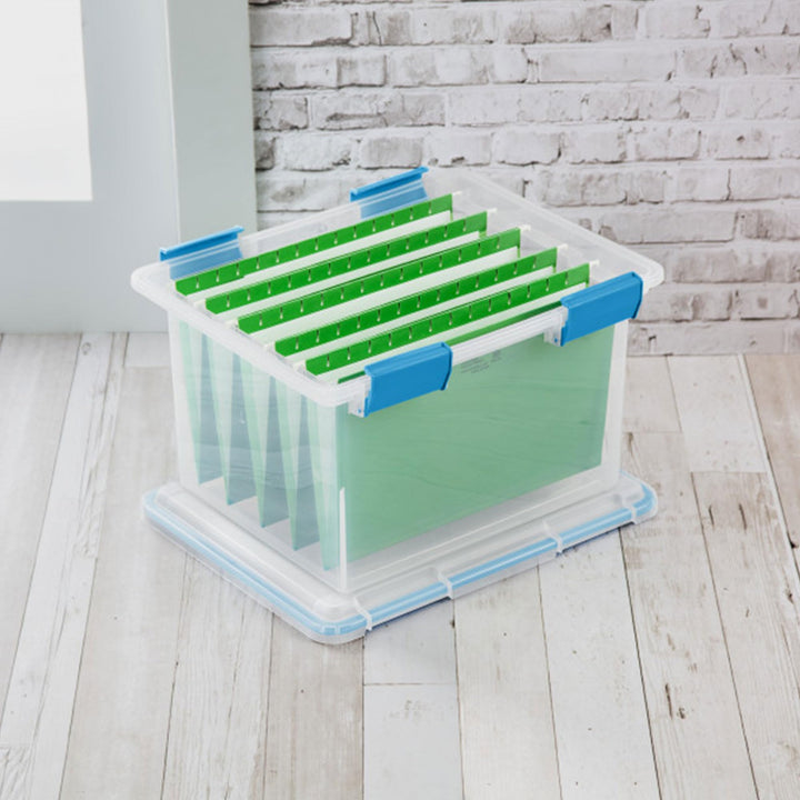 Sterilite  Gasket Box, Weather-Resistant Storage Bins with Latching Lids, 32 Quart - Heavy-Duty Organizing Containers for Closet, Bathroom, and Office Retail $9.97