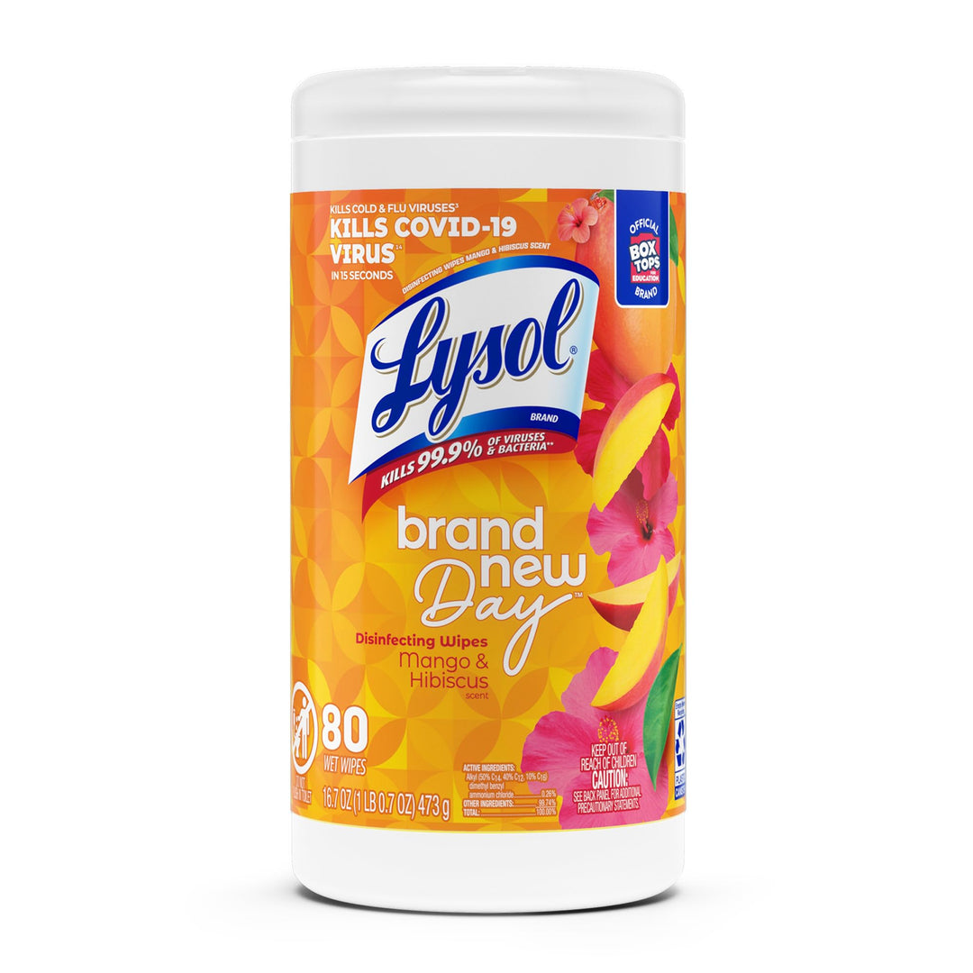 Lysol Disinfecting Wipes, Mango & Hibiscus 80ct, (Pack of 6)