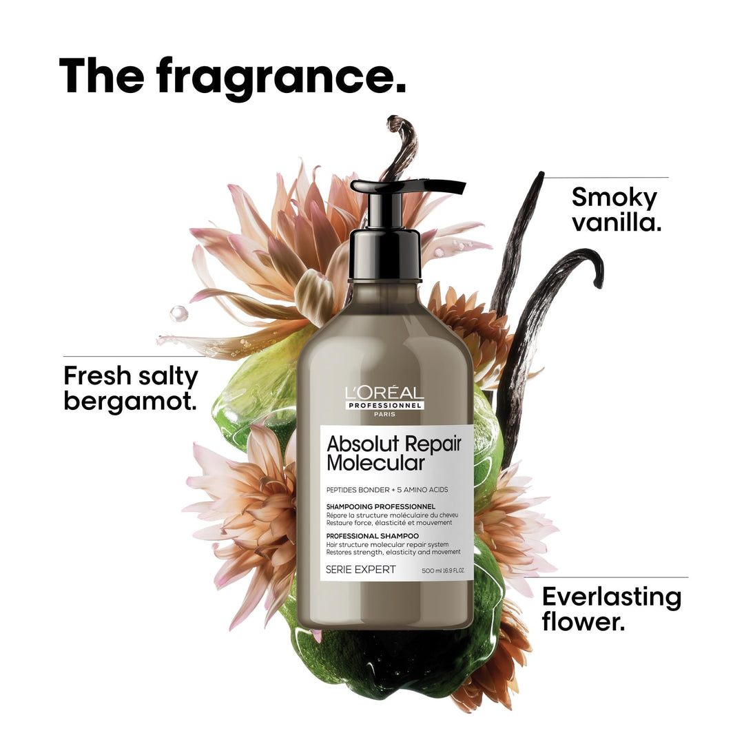 L'Oréal Professionnel Paris Absolut Repair Molecular Shampoo - Bond Building & Hair Strengthening Shampoo, For All Color Treated and Damaged Hair, With Peptide Bonder & Amino Acids, Sulfate-Free Retail $48.00