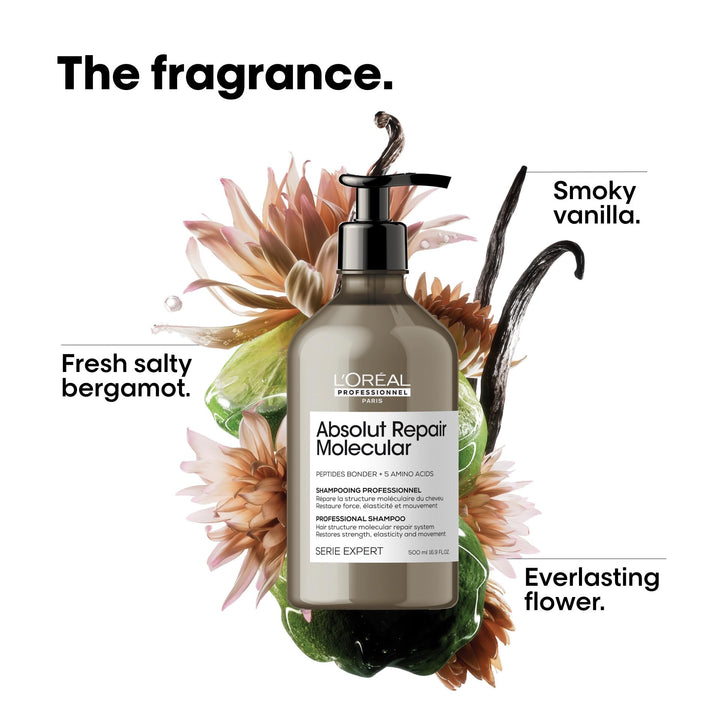 L'Oréal Professionnel Paris Absolut Repair Molecular Shampoo - Bond Building & Hair Strengthening Shampoo, For All Color Treated and Damaged Hair, With Peptide Bonder & Amino Acids, Sulfate-Free Retail $48.00