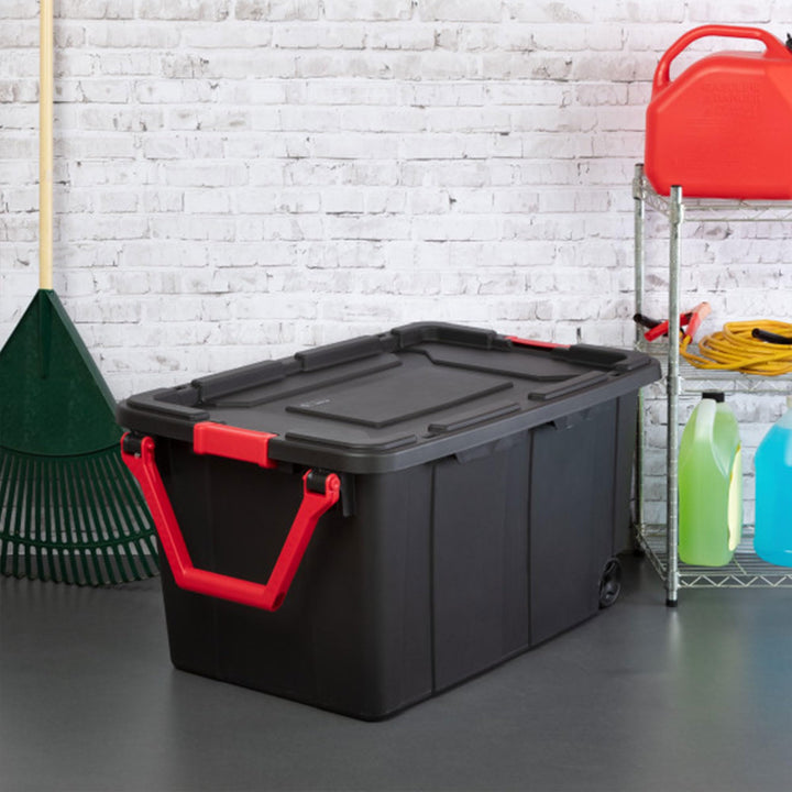 Sterilite Tote IND Wheeled Black 40GA 14699002 Retail $67.45