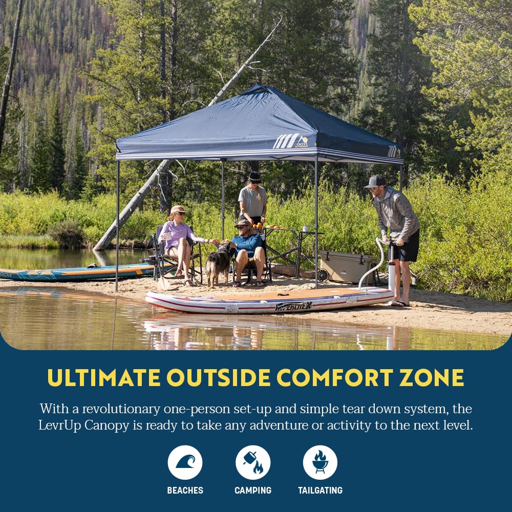GCI Outdoor LevrUp Pop Up Canopy Tent, 10x10, Mercury Gray Retail $250.00