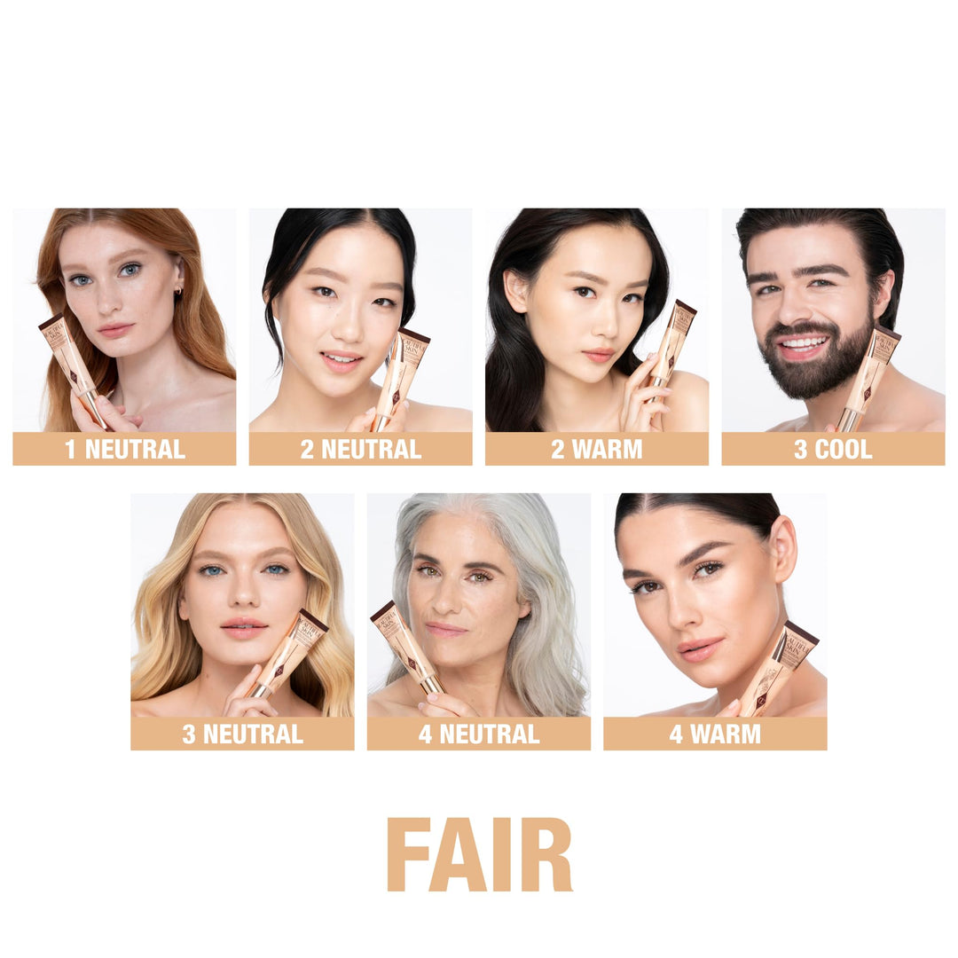 Charlotte Tilbury Beautiful Skin Medium Coverage Hydrating Foundation - Buildable Liquid Makeup for Instant Glow, Plumping Hydration & Lasting Skincare Benefits - 2 Warm