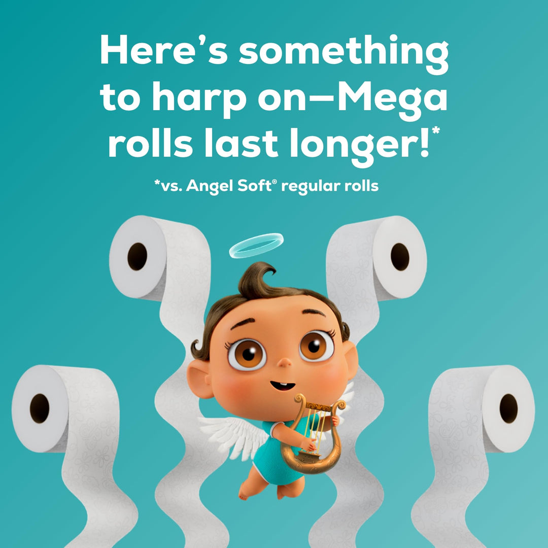 Angel Soft Toilet Paper, 4 Mega Rolls = 16 Regular Rolls, Soft and Strong Toilet Tissue Retail $3.99