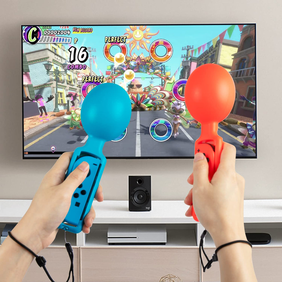 Switch Maracas Game Compatible with Samba de Amigo: Party Central - Nintendo Switch [Blue/Red] Retail $10.00