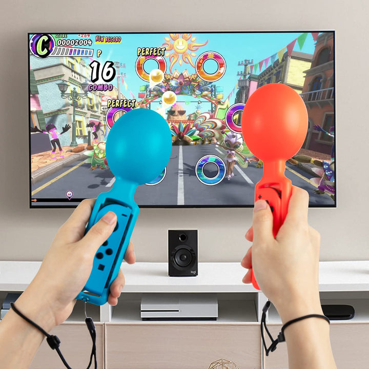 Switch Maracas Game Compatible with Samba de Amigo: Party Central - Nintendo Switch [Blue/Red] Retail $10.00