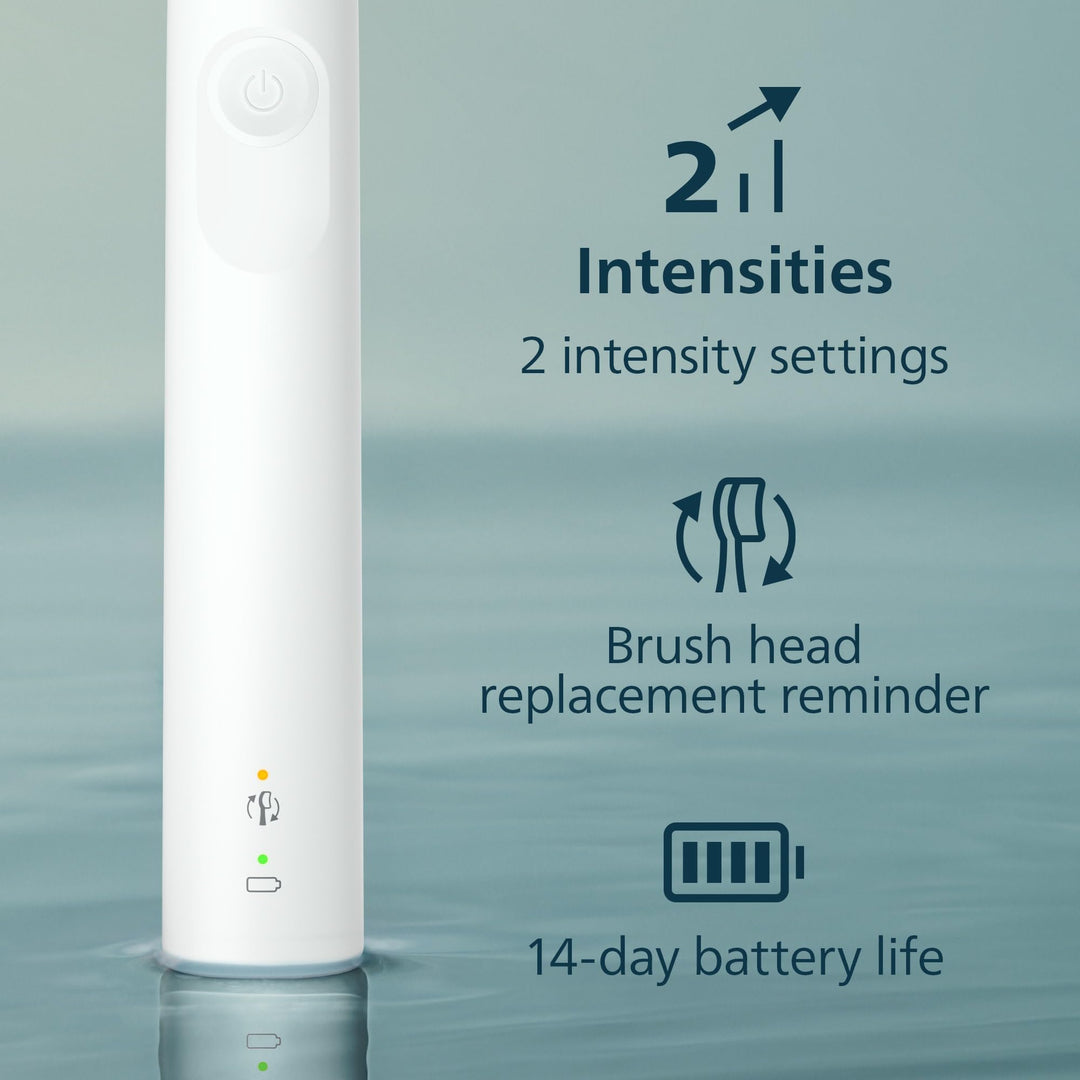 Philips Sonicare 4100 Series Electric Toothbrush - Sonic Toothbrush with Advanced Sonic Technology, Pressure Sensor, Two Intensity Settings, Smartimer & Quadpacer, White, Model HX3681/23 Retail $49.96