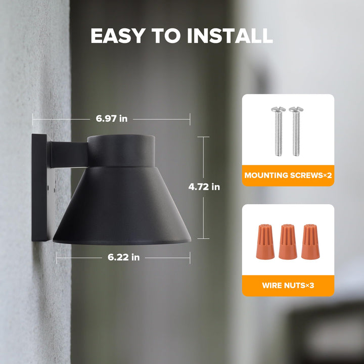 UME 2 Pack LED Outdoor Wall Light Fixtures, Black Front Porch Lights Wall Mount Lighting, Exterior Waterproof Wall Lantern Light Fixture Anti-Rust Farmhouse Wall Sconce for Patio, Doorway, Garage Retail $39.99