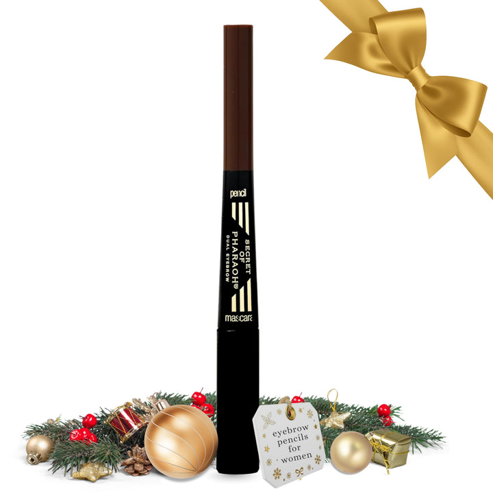EBIN NEW YORK Secret of Pharaoh Dual Eyebrow Pencil & Mascara Natural Espresso | 2-in-1 Brow Pencil & Gel | Water-Resistant, Long-Lasting, Natural Finish | Vegan & Cruelty-Free