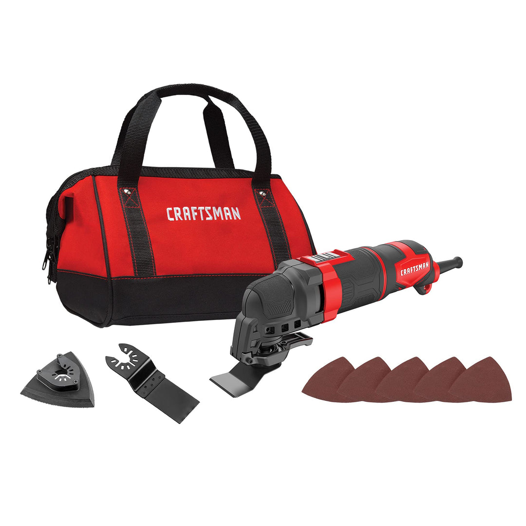 CRAFTSMAN Oscillating Tool, 3-Amp, Includes Universal Tool-free Accessory System, Blades, Sandpaper and Tool Bag, Corded (CMEW401) Retail $119.00