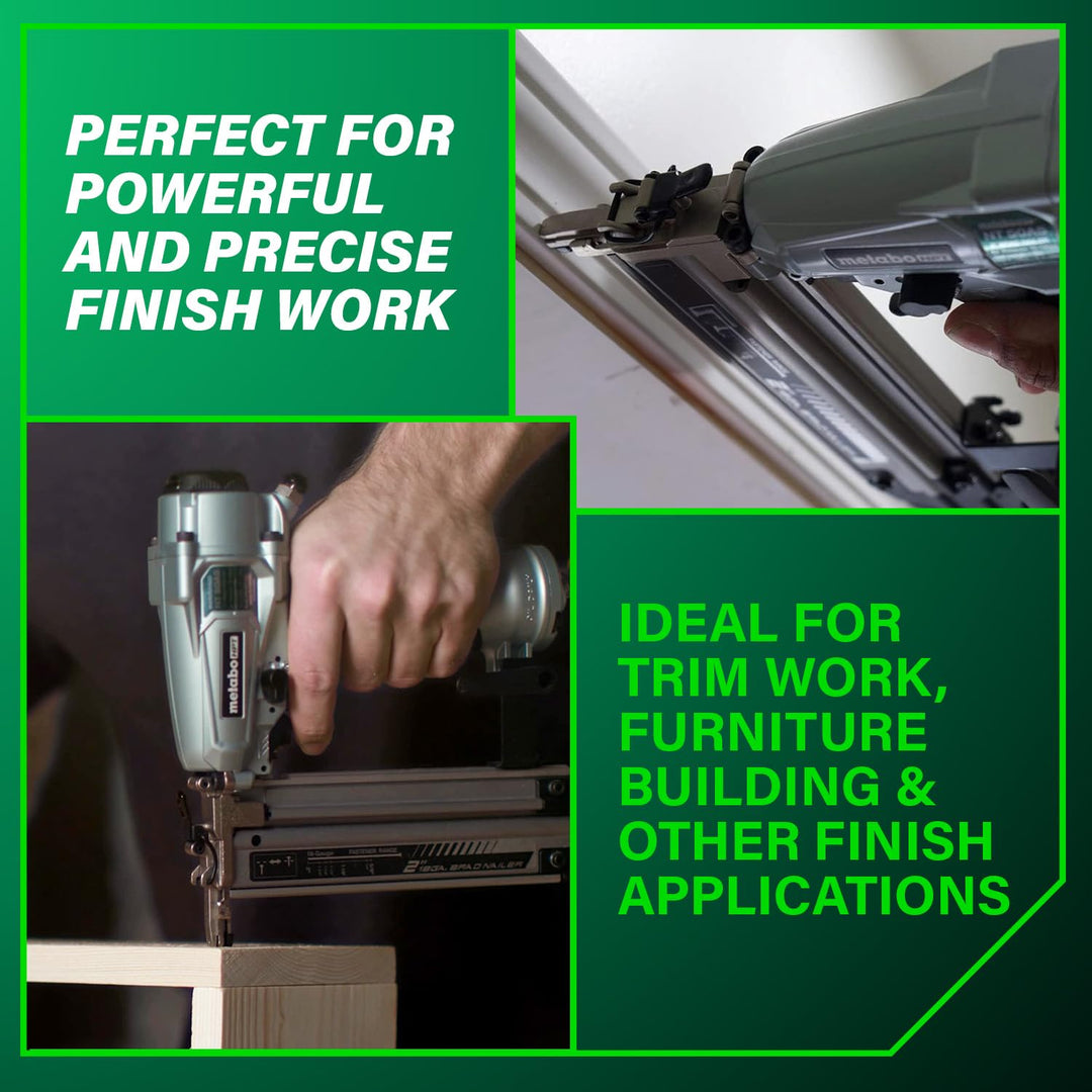 Metabo HPT Pro Brad Nailer, Pro-Preferred Pneumatic Finish Power Nailer for Trim Work, Furniture Building, Lightweight and Durable with Aluminum Magazine, 18 Gauge, 5/8" to 2" Brad Nails, NT50A5 Retail $159.00