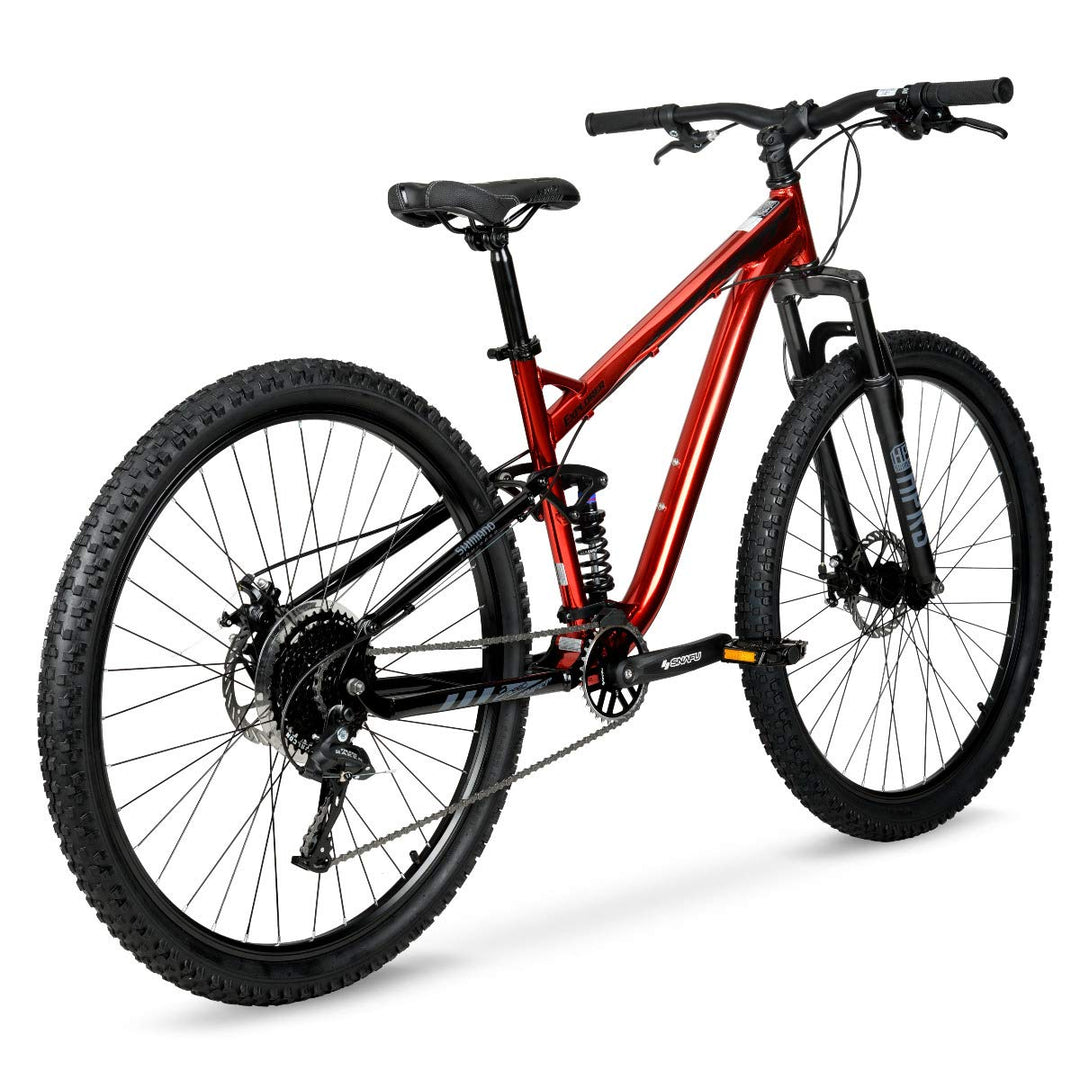 Hyper Mountain Bike for Men or Women 29 Inch Mountain Bike. Shimano 9 Speed Shifters and Lightweight Aluminum Hard Tail MTB Bike Frame. Full Suspension Explorer (Red)