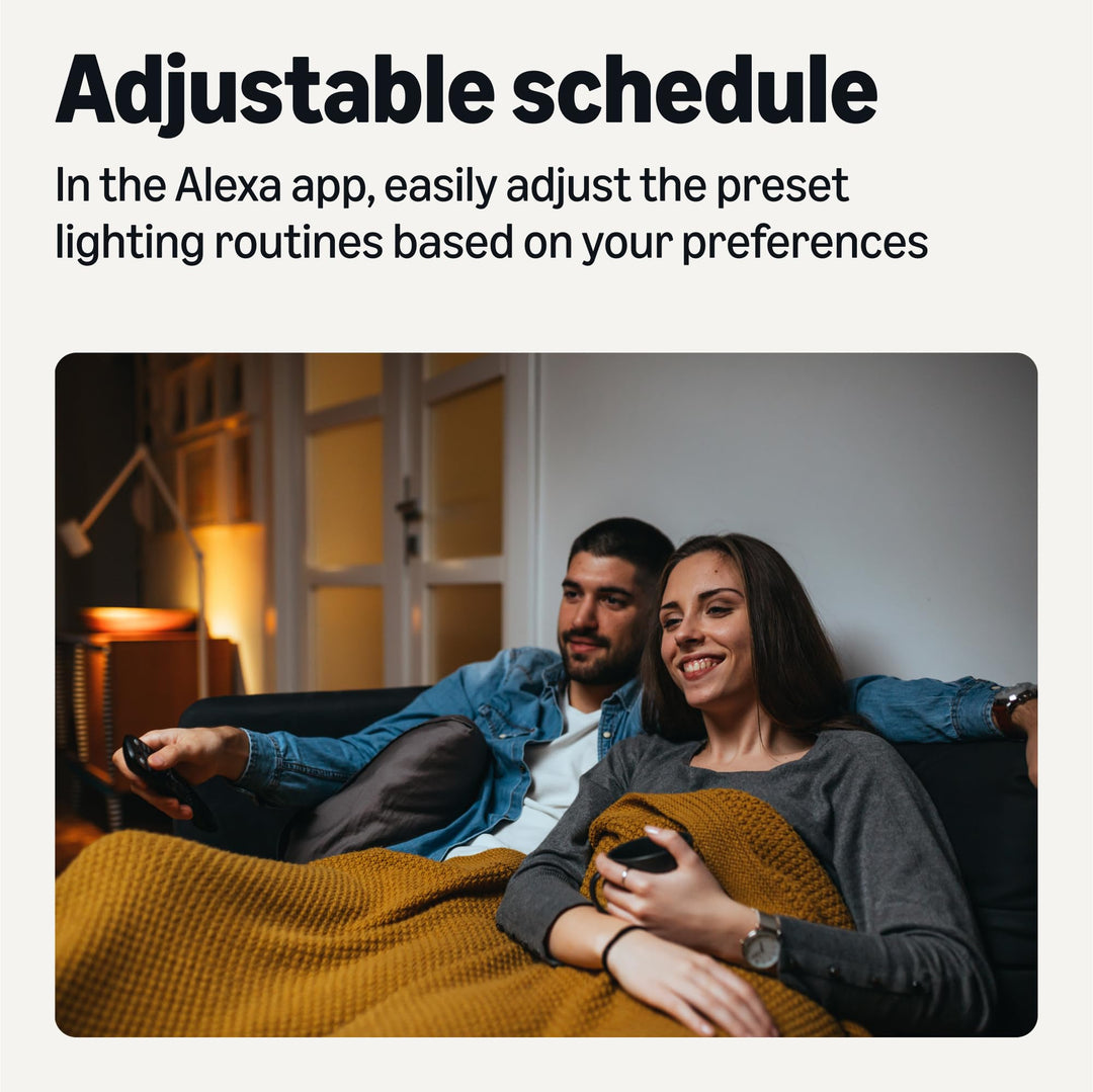 Amazon Basics Smart Indoor LED Light Bulb, Sunset-to-Midnight Activated, Works with Alexa Only, Tunable White, 7.5 W, 1-Pack Retail $11.99