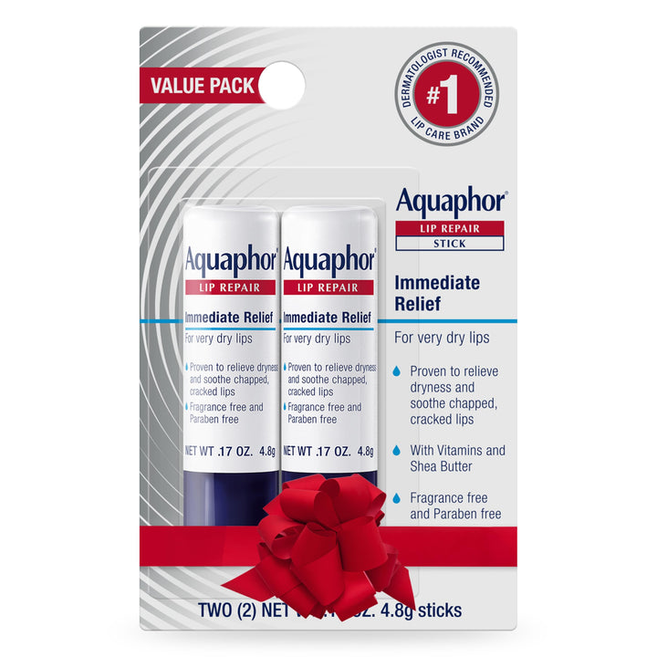 Aquaphor Lip Repair Stick, Moisturizing Lip Balm Pack, Relieves Dryness, 0.17 Oz Stick, Pack of 2 Retail $8.39