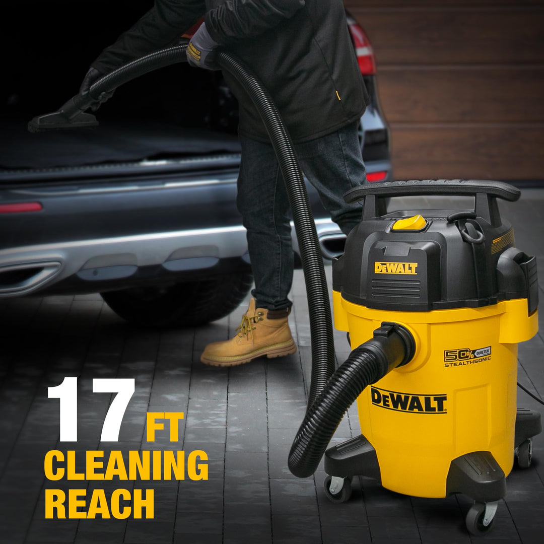 DEWALT 6 Gallon STEALTHSONIC Shop Vacuum Wet and Dry DXV06PL-QT, Ultra Quiet 4 Peak HP Wet Dry Vac for Jobsite & Workshop Retail $159.97