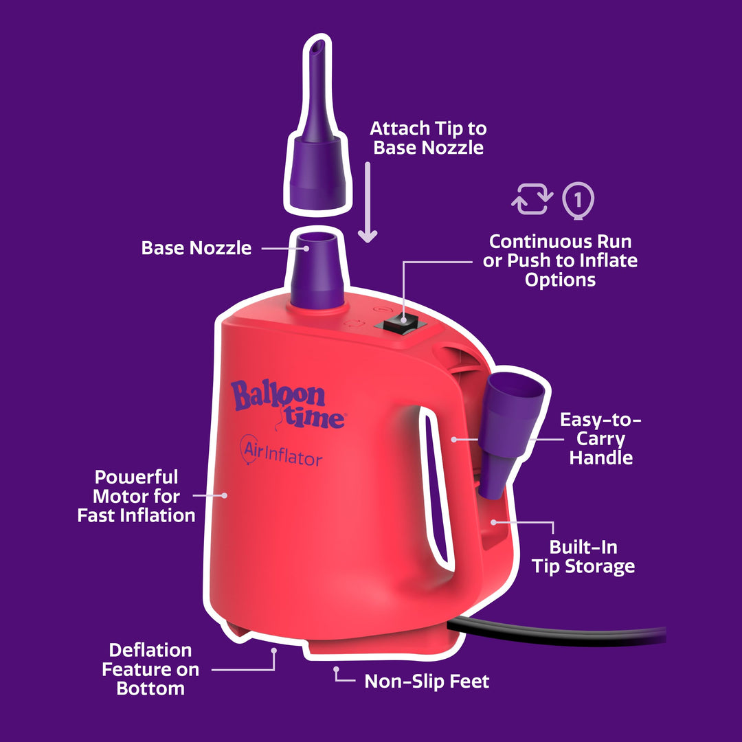 Balloon Time Electric Air Inflator and Deflator - Powerful Portable Electric Air Pump for Balloons, Balloon Arch, Party Decorations, Inflatables, and Air Mattresses Retail $27.99
