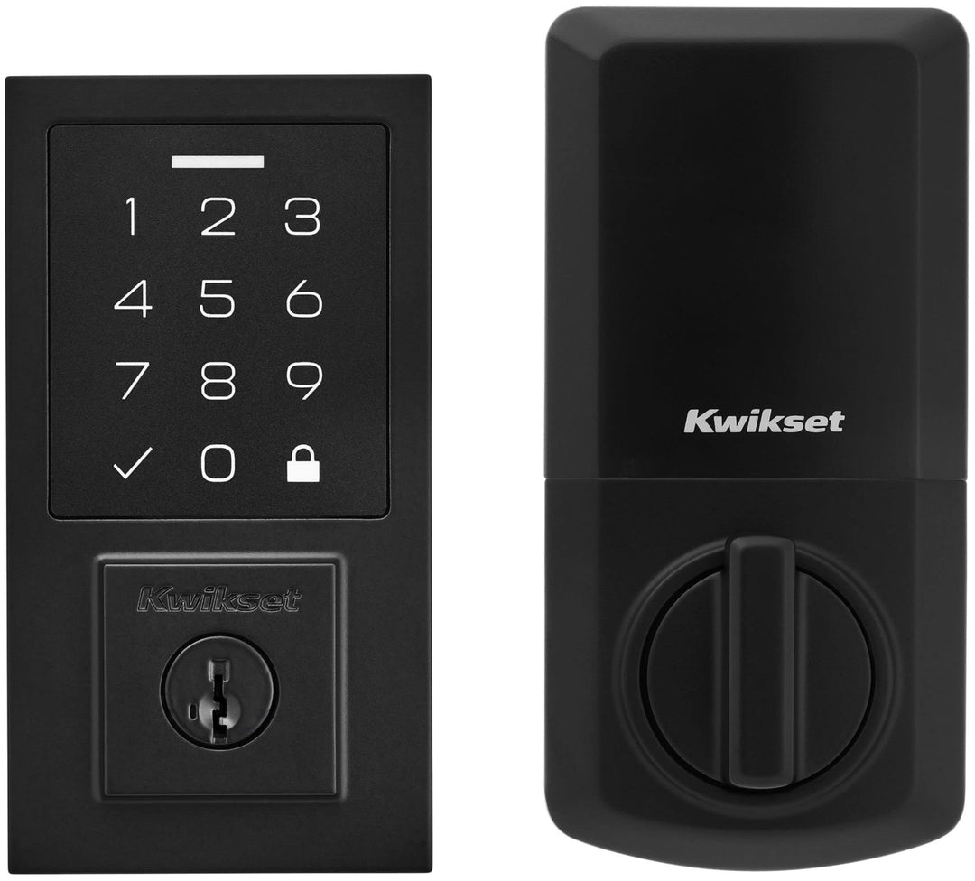 Kwikset 9270CNT-514S Contemporary SmartCode Touchpad Electronic Deadbolt SmartKey Matte Black Finish Retail $124.95