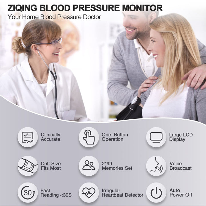 Blood Pressure Monitors, Bp Monitor - Blood Pressure Machine Large Cuff Blood Pressure Monitor Upper Arm Cuff 8.7''-17.3'', Large Screen, 2 Users Total 198 Memories