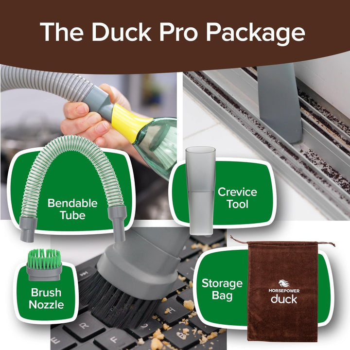 Horsepower Duck Cordless Vacuum, Ultra-Powerful, Compact, AS SEEN ON TV, Strong Suction, Easy to Store, Rechargeable. Home, Auto, Pet Hair, Fits in Tiny Crevices, Includes Hose, Crevice Tool & Brush Retail $39.94