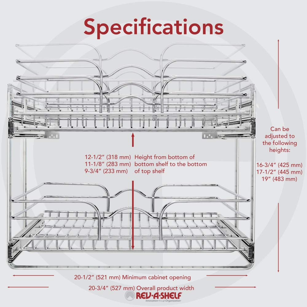 21 in x 22 in Two-Tier Pull-Out Baskets Retail $149.99