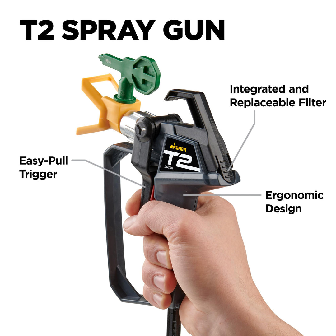 Wagner Spraytech 2435698 Control Pro 130 Paint Sprayer with T2 Gun, High Efficiency Airless Sprayer with Low Overspray, Yellow Retail $249.99