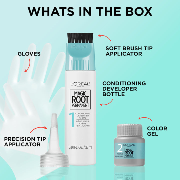 LÃ¢â‚¬â„¢Oreal Paris Magic Root Rescue 10 Minute Root Hair Coloring Kit, Permanent Hair Color with Quick Precision Applicator, 100 percent Gray Coverage, 7 Dark Blonde, 1 kit (Packaging May Vary)