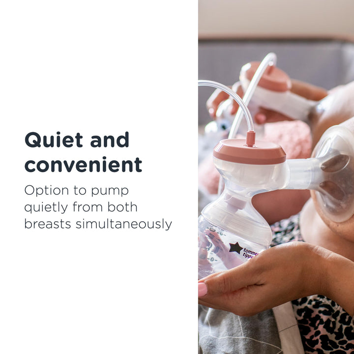 Tommee Tippee Made for Me Double Electric Breast Pump, Baby Bottles Included, 9 Express Modes, Massaging Cushions, USB Rechargeable Portable Breast Pump, Strong Suction, Quiet Retail $86.00